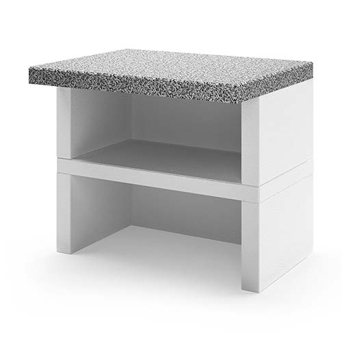 2x Arbeitsflächenmodul mit grauen Profilen