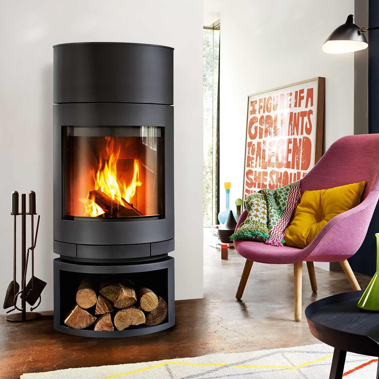Speicherofen Skantherm Emotion XXL 7  kW - Ausführung: Feststehend in Schwarz