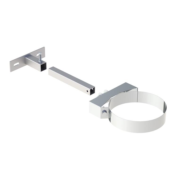 Jeremias DW Wandhalter mit Gelenk kürzbar 140-300mm - für Schornstein-Innendurchmesser: 80mm