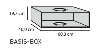 Basis-Box, Breite 60,3 cm, Farbton schwarz, Anschlussöffnungen mittig