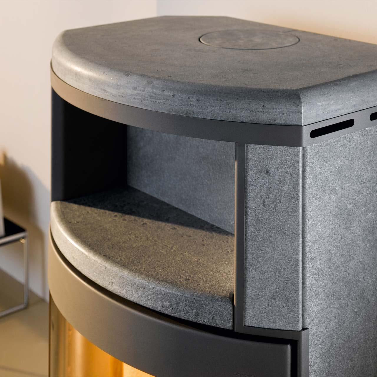 Kaminofen Skantherm Ator Speckstein 7 kW - Ausführung: Ator Speckstein Korpus Schwarz