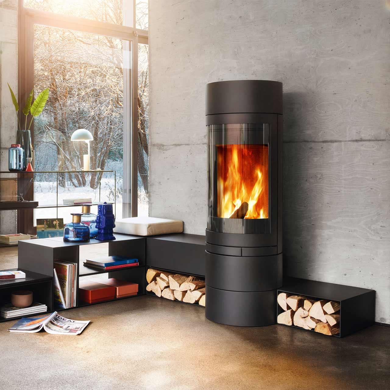 Kaminofen Skantherm Elements Rund 2.0, 6,7 kW - Ausführung: Elements Rund 2.0, RLU, Brennkammer feststehend