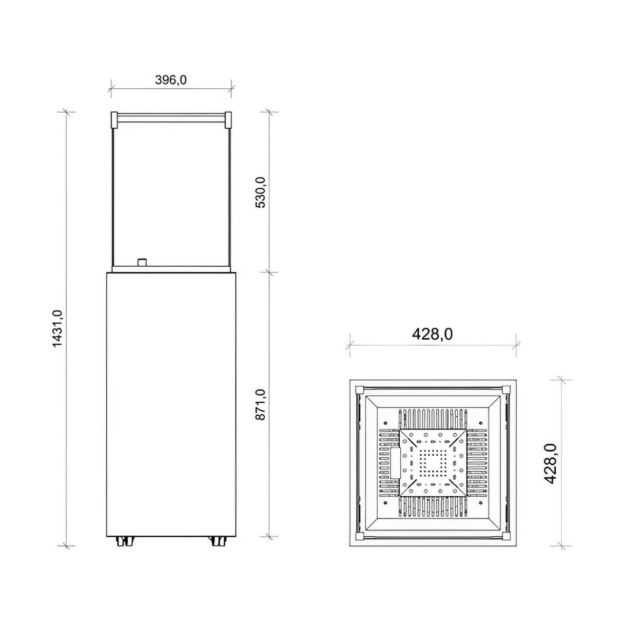 Gaskamin Terrassenofen Neocube O Q1 - Ausführung: Arctic White silk