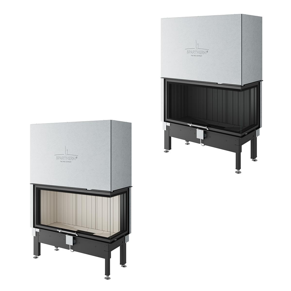 Kamineinsatz Spartherm Varia 2R-100h 12,3 kW - Feuerraumauskleidung: weiß