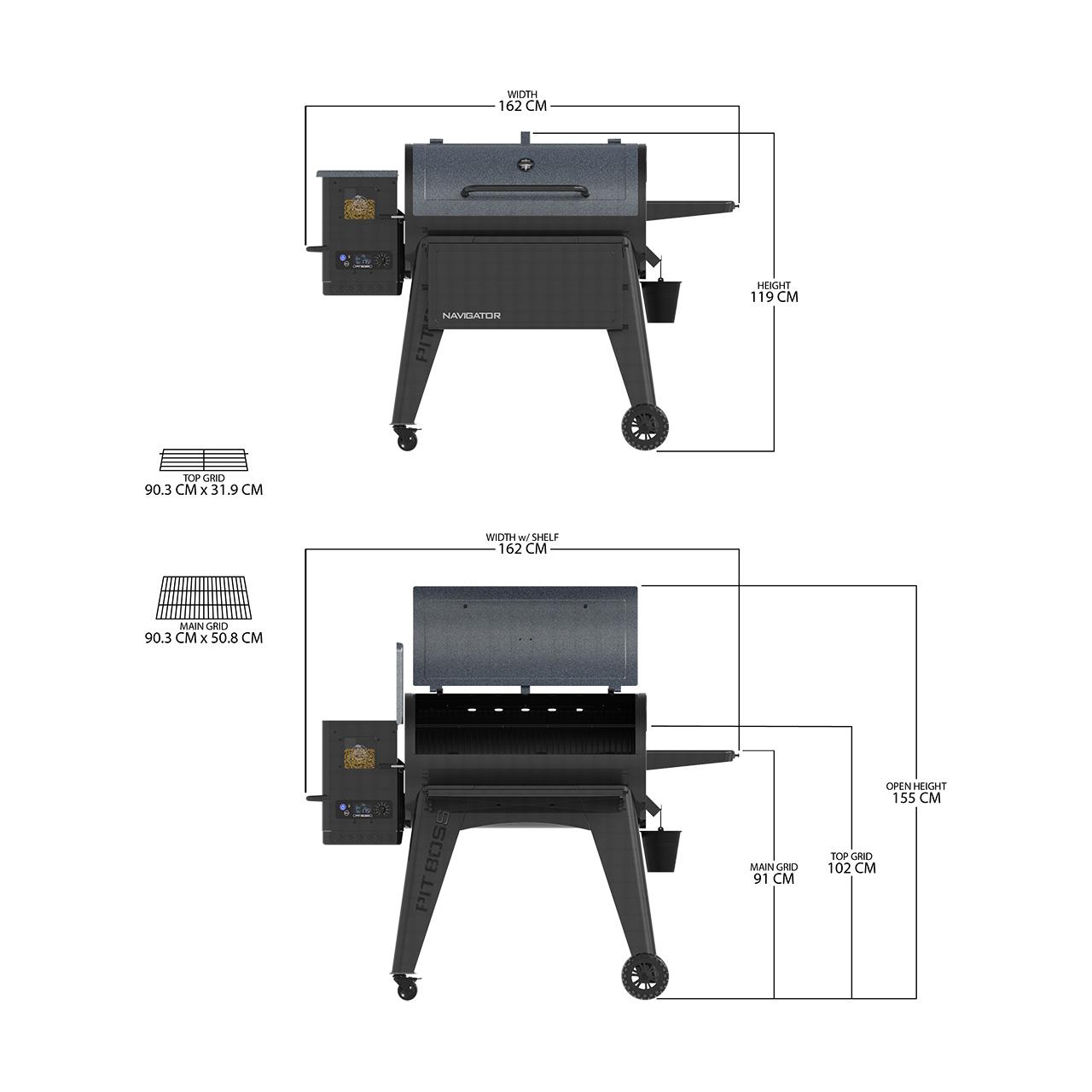 Pelletgrill Pit Boss Navigator 1150 inkl. Abdeckhaube