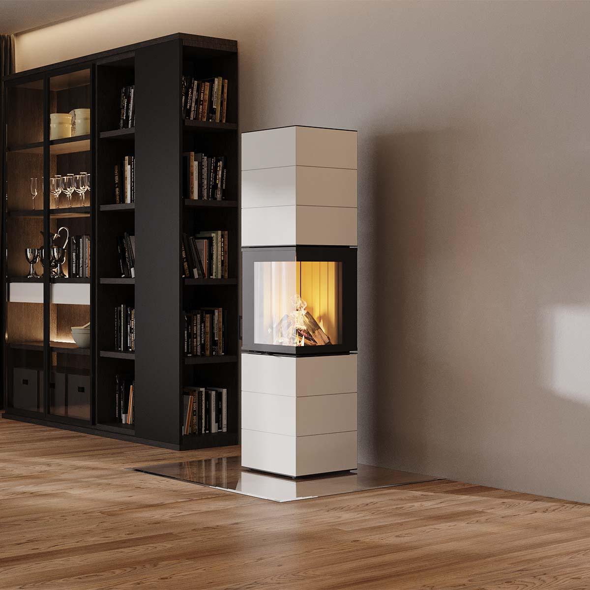Kaminofen Neocube S20XL Black & White Sonderedition 5,4 kW inkl. Wärmespeicher - Verkleidung: Arctic White satin