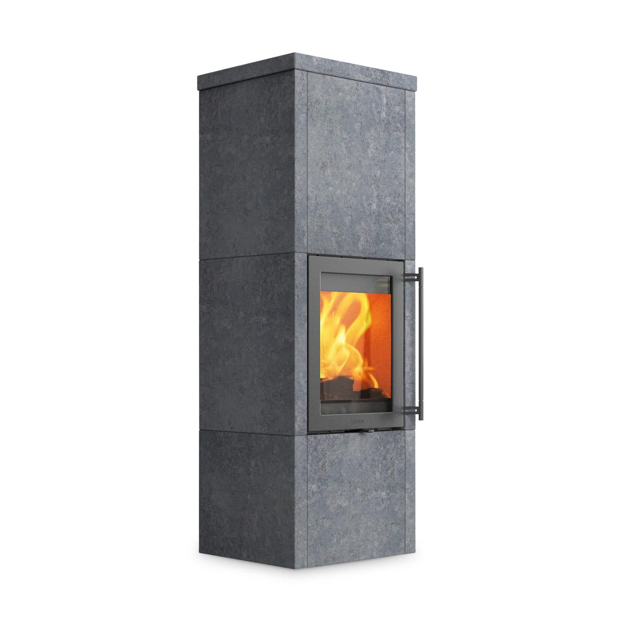Speicherofen Lotus QM40 Speckstein - Ausführung: Feuerraumtür Grau