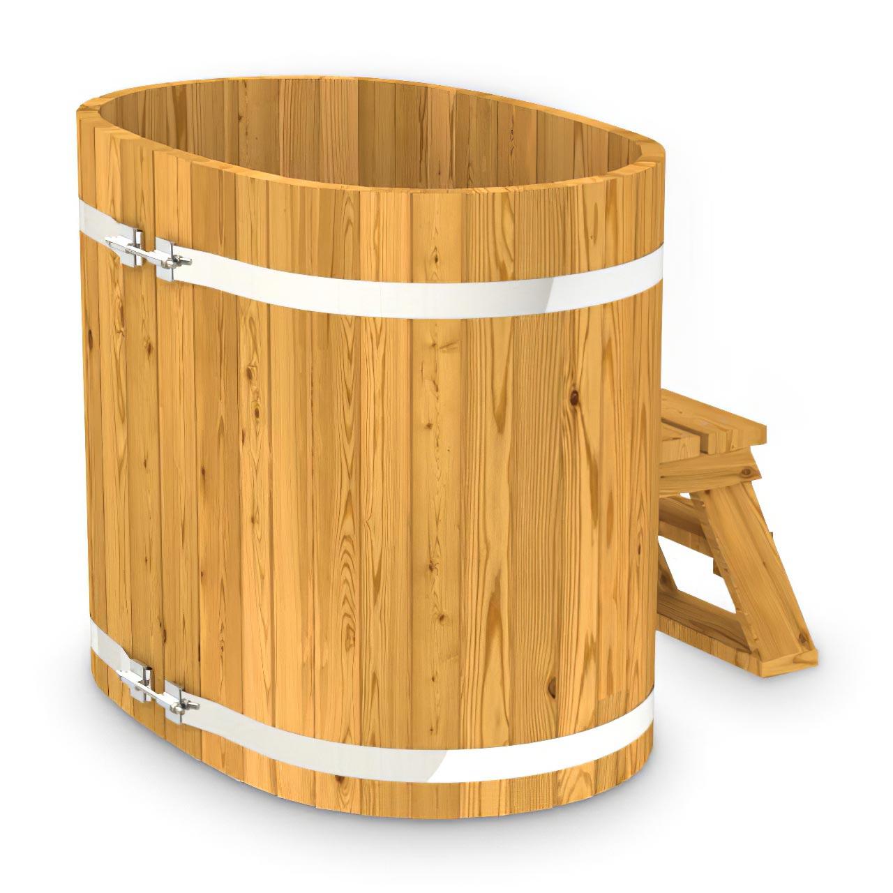 Hot Tub AA-Kaminwelt Badefass Oval ohne Ofen - Größe: 1,3x0,85 m - Holz: Thermoholz
