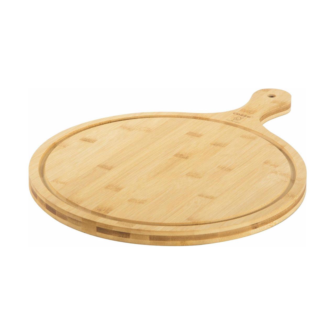 Pizzaofen-Zubehör Cozze Pizzabrett Rund mit Griff Ø 35 cm, Bambus Schneidebrett