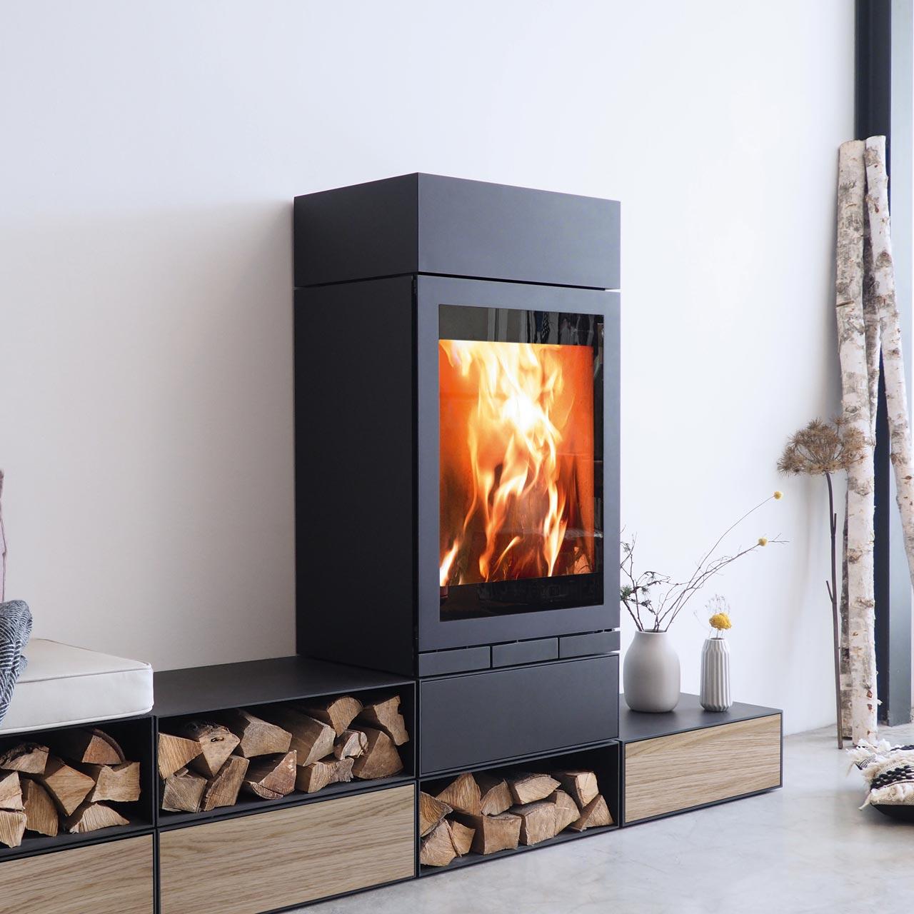Kaminofen Skantherm Elements 603 Front 2.0 7 kW - Ausführung: Türanschlag Rechts (Griff Links)