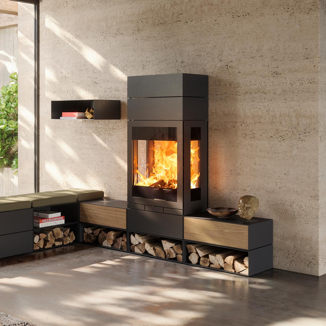 Kaminofen Skantherm Elements 603 3S 2.0, 9,9 kW - Ausführung: Türanschlag rechts (Griff links)