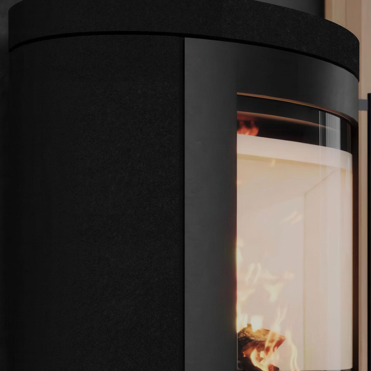 Kaminofen Vaio IQ 33 Naturstein Absolute Black Edition mit 6,3 W - Ausführung: 1 Topplatte