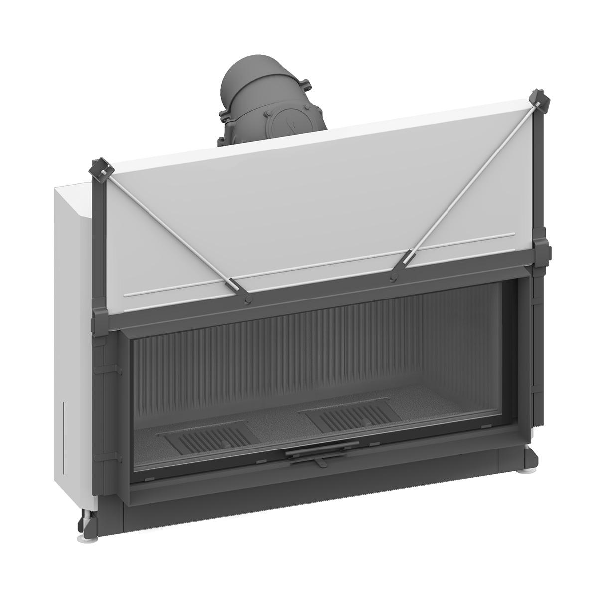 Kamineinsatz Schmid Lina 120 h mit 10 kW - Türhöhe: 51 cm - Brennraumauskleidung: Guss Anthrazit - modulares Blendrahmensystem: ja