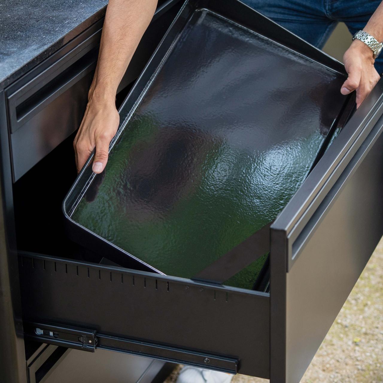 Outdoorchef Heat Outdoorküche 3-teilig: EGG 460 H & Caso BBQ Cooler inkl. Granit-Arbeitsplatten