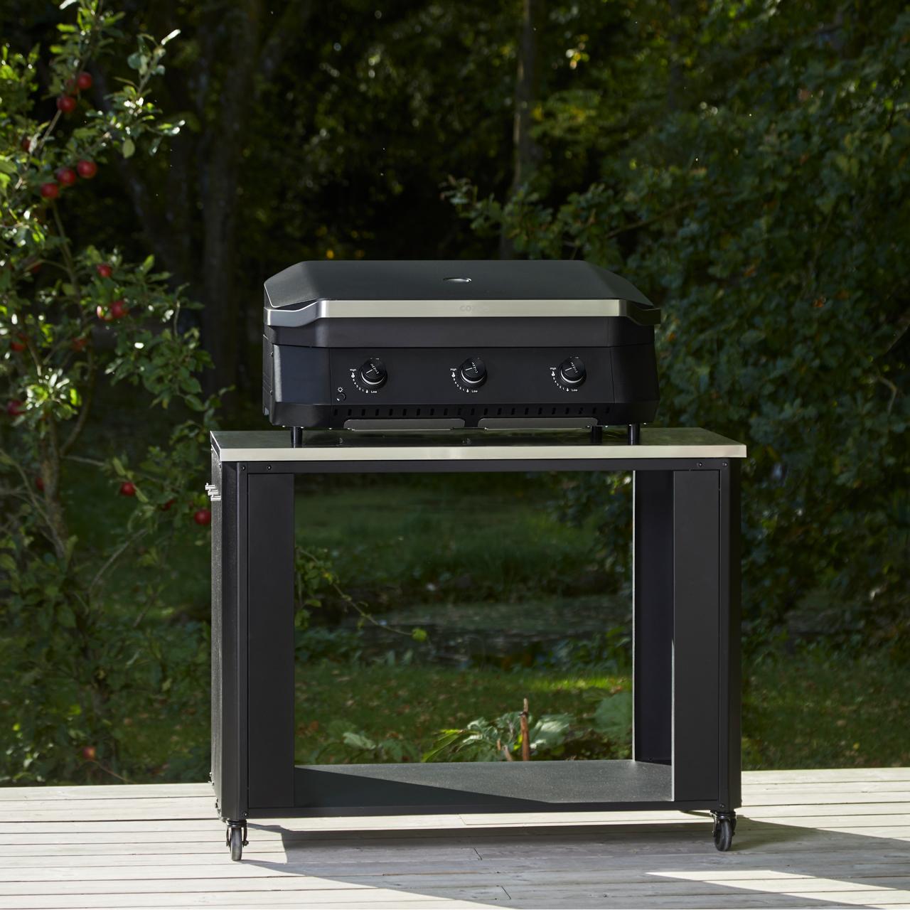 Cozze Plancha G-800 Bundle inkl. offenes Modul 115 cm mit Edelstahlplatte & Gratis Grillspatel