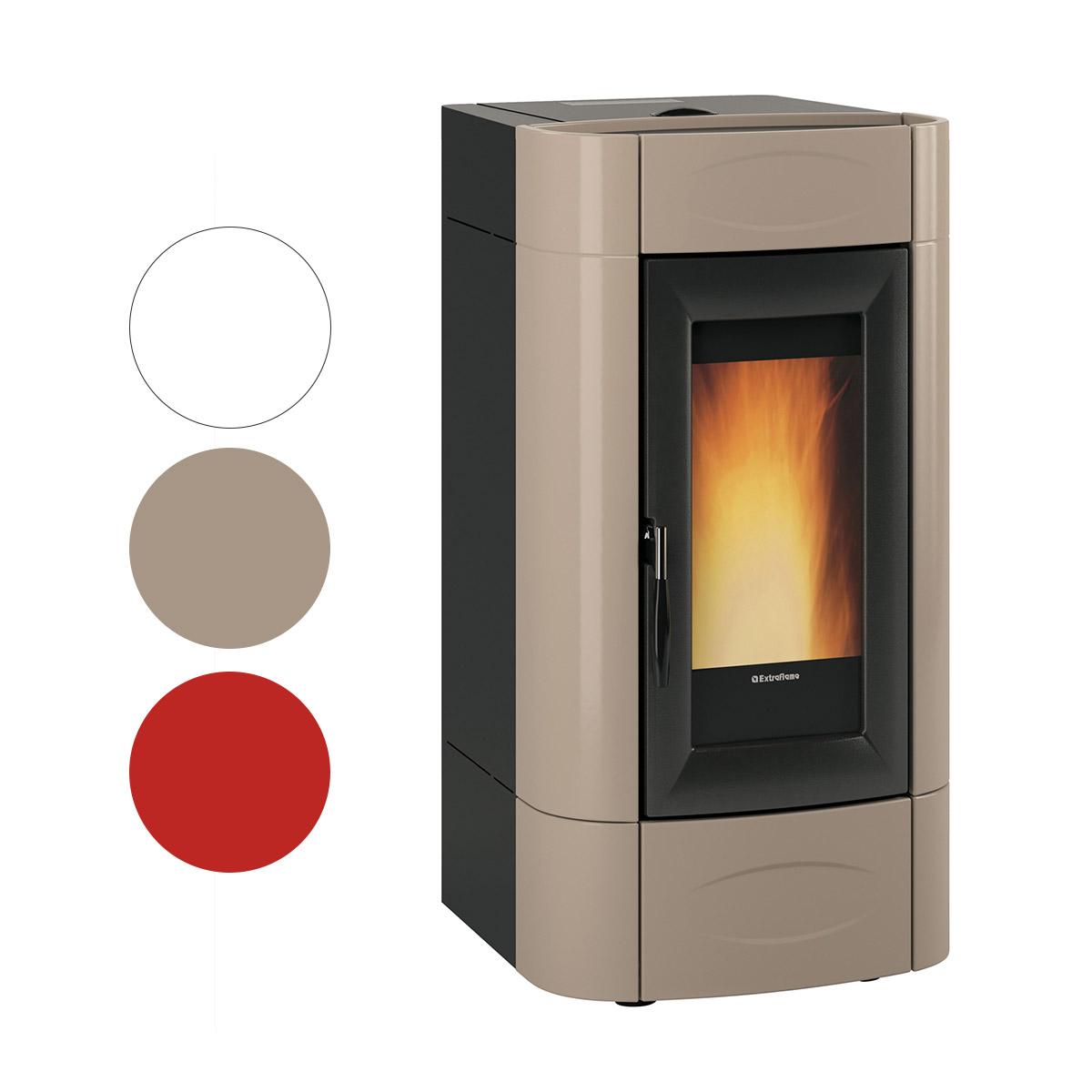 Pelletofen wasserführend Extraflame Evolution Line Isidora Idro H16 5.0.16 mit 18,9 kW - Verkleidung: taupe