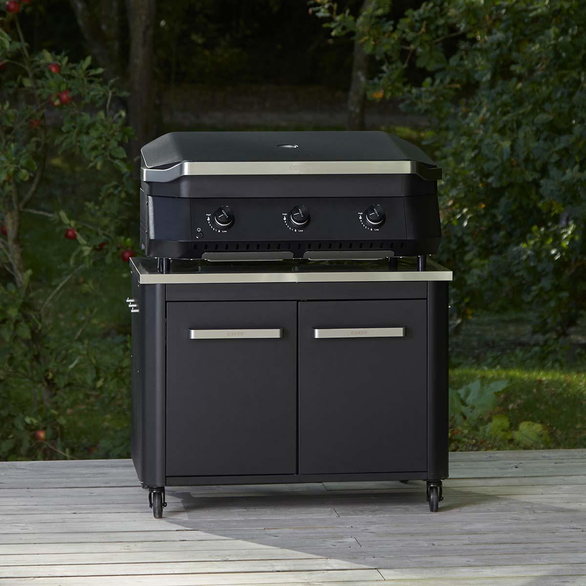 Outdoorküche Cozze Außenküche 90, niedriges Modul H70 cm mit Edelstahlplatte