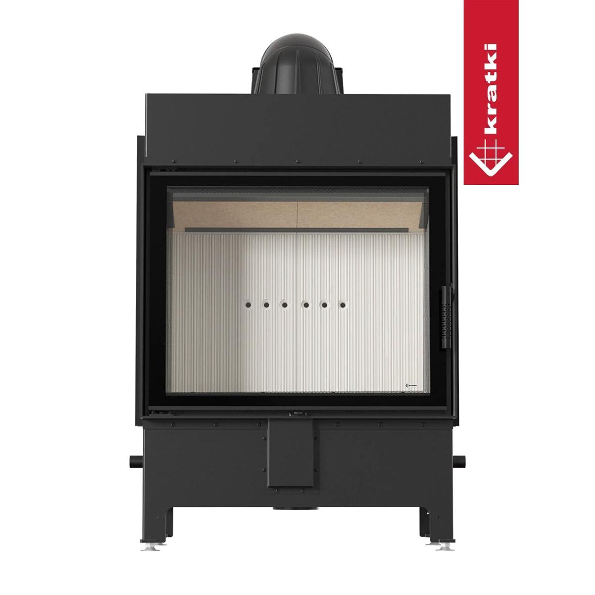 Kamineinsatz Kratki LUCY/15/NEW 15 kW - Feuerraumauskleidung: weiß - Tür selbstschließend: nein