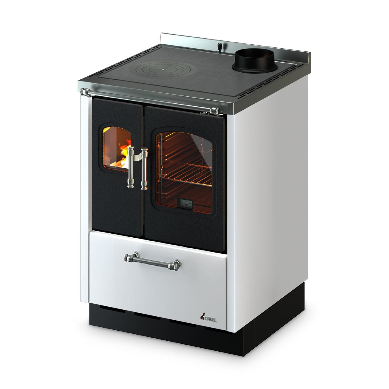 Holzherd Cadel Smart 60 (mit Lüftung) 6,5 kW - Ausführung: Stahl/Weiß