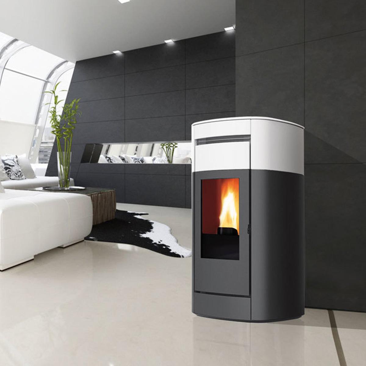 Pelletofen wasserführend Edilkamin Vyda H 23 Evo 22,8 kW - Variante: Keramik Weiß