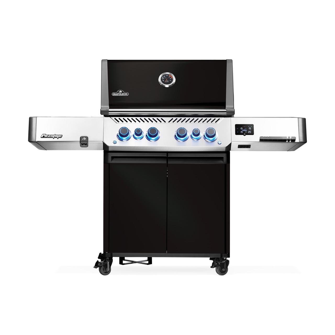 Gasgrill Napoleon Prestige 500 Connected Schwarz mit SIZZLE ZONE und Edelstahl-Heckbrenner (2026) Bundle inkl. 2 Unterschränke
