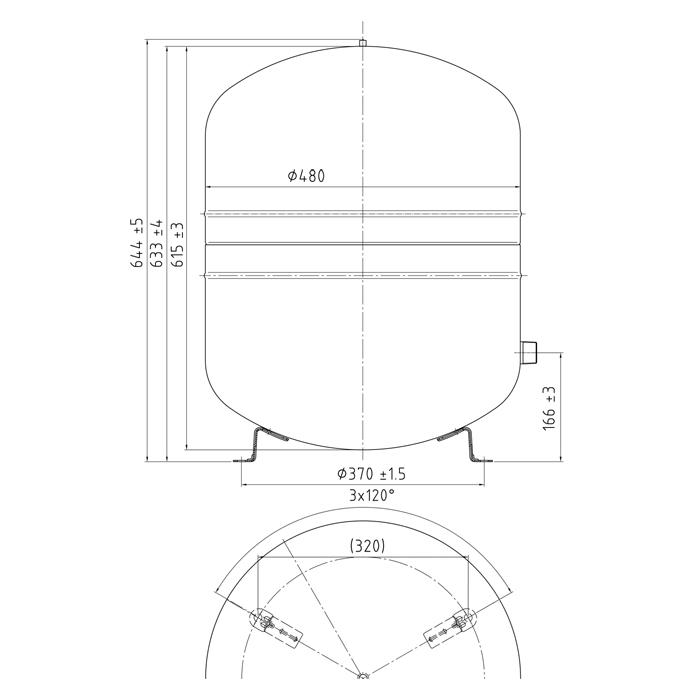 Ausdehnungsgefäß AA-Kaminwelt Reflex N Membran 100 l
