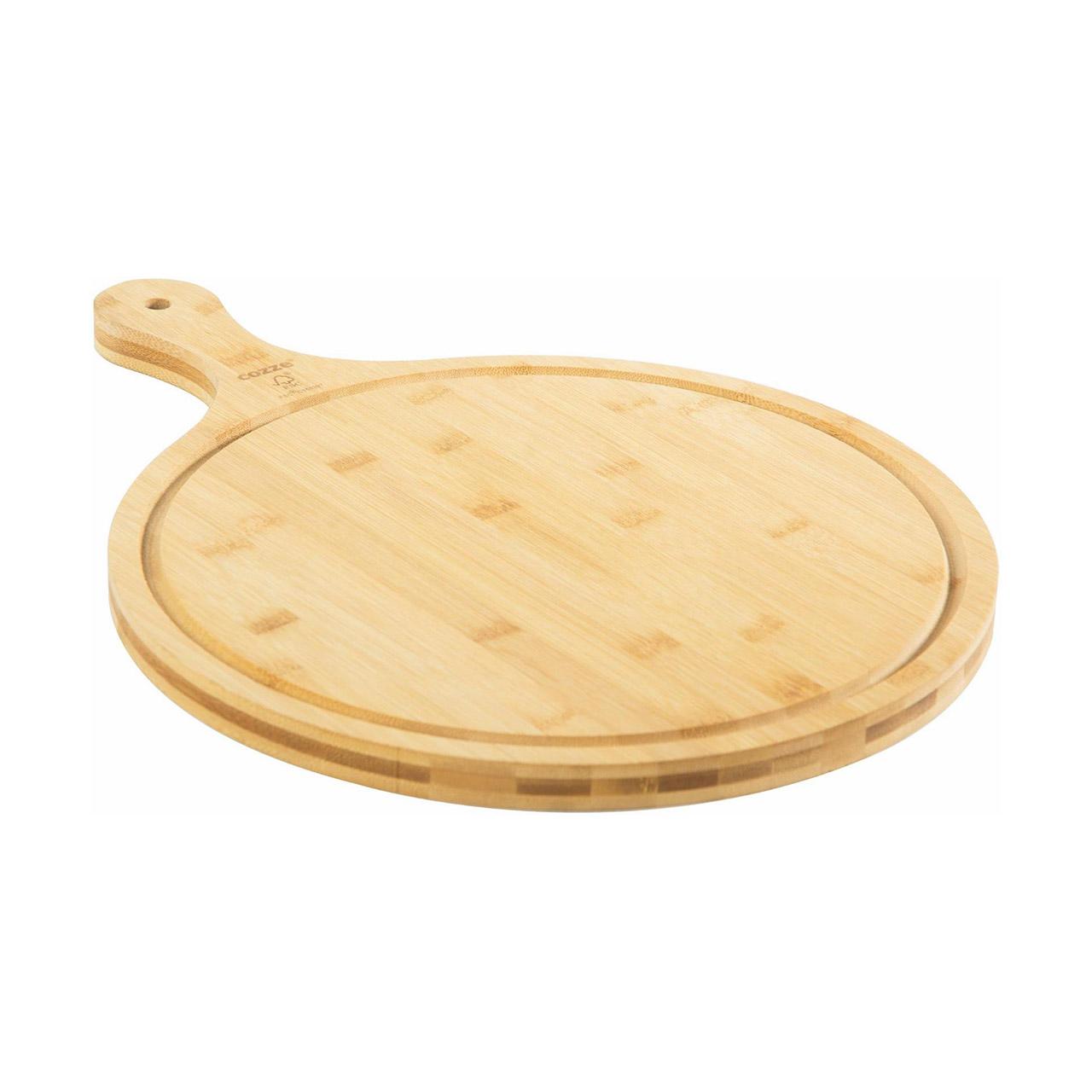 Pizzaofen-Zubehör Cozze Pizzabrett Rund mit Griff Ø 35 cm, Bambus Schneidebrett
