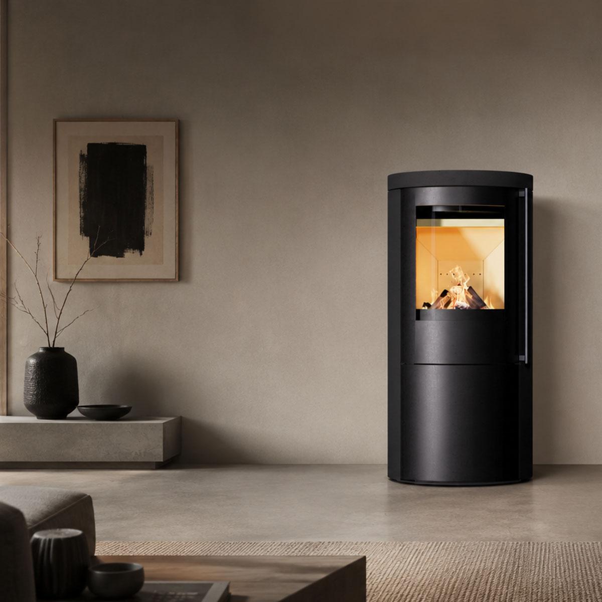 Kaminofen Vaio IQ 33 Naturstein Absolute Black Edition mit 6,3 kW inkl. Kaminbesteck - Ausführung: 1 Topplatte