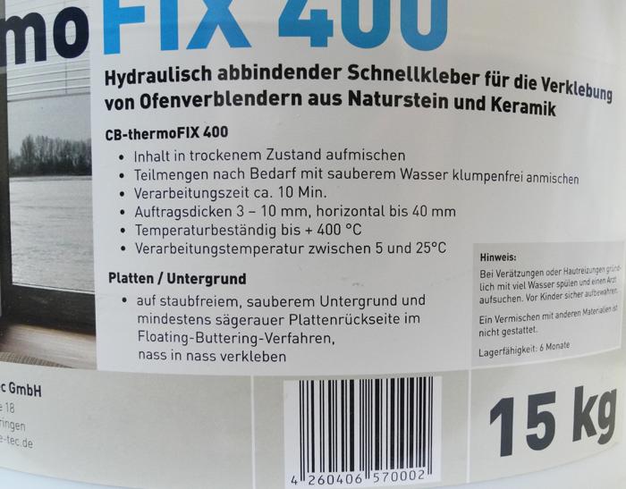 CB-Tec ThermoFIX 400 Schnellkleber 15 kg Naturstein-Thermokleber