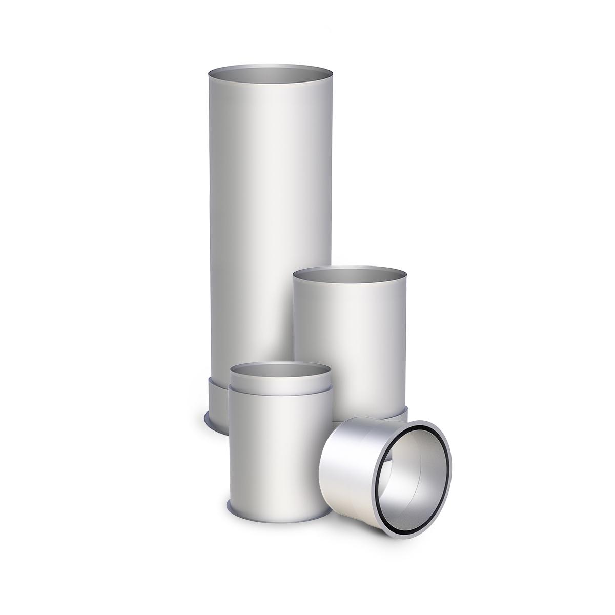 Jeremias EW-FU Wandfutter aus Edelstahl, passend für 2mm Ofenrohr - Ausführung: 120mm Durchmesser - Länge: 220mm, Einschublänge 150mm