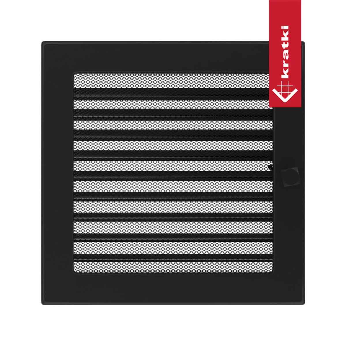Kratki Warmluftgitter rechteckig - Größe: 22 x 22 cm - Farbe: schwarz