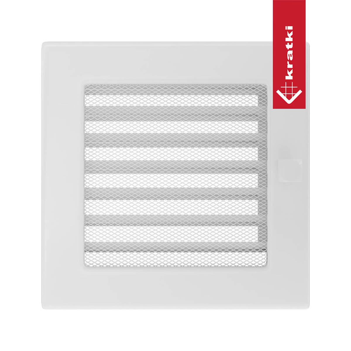 Kratki Warmluftgitter rechteckig - Größe: 17 x 17 cm - Farbe: weiß
