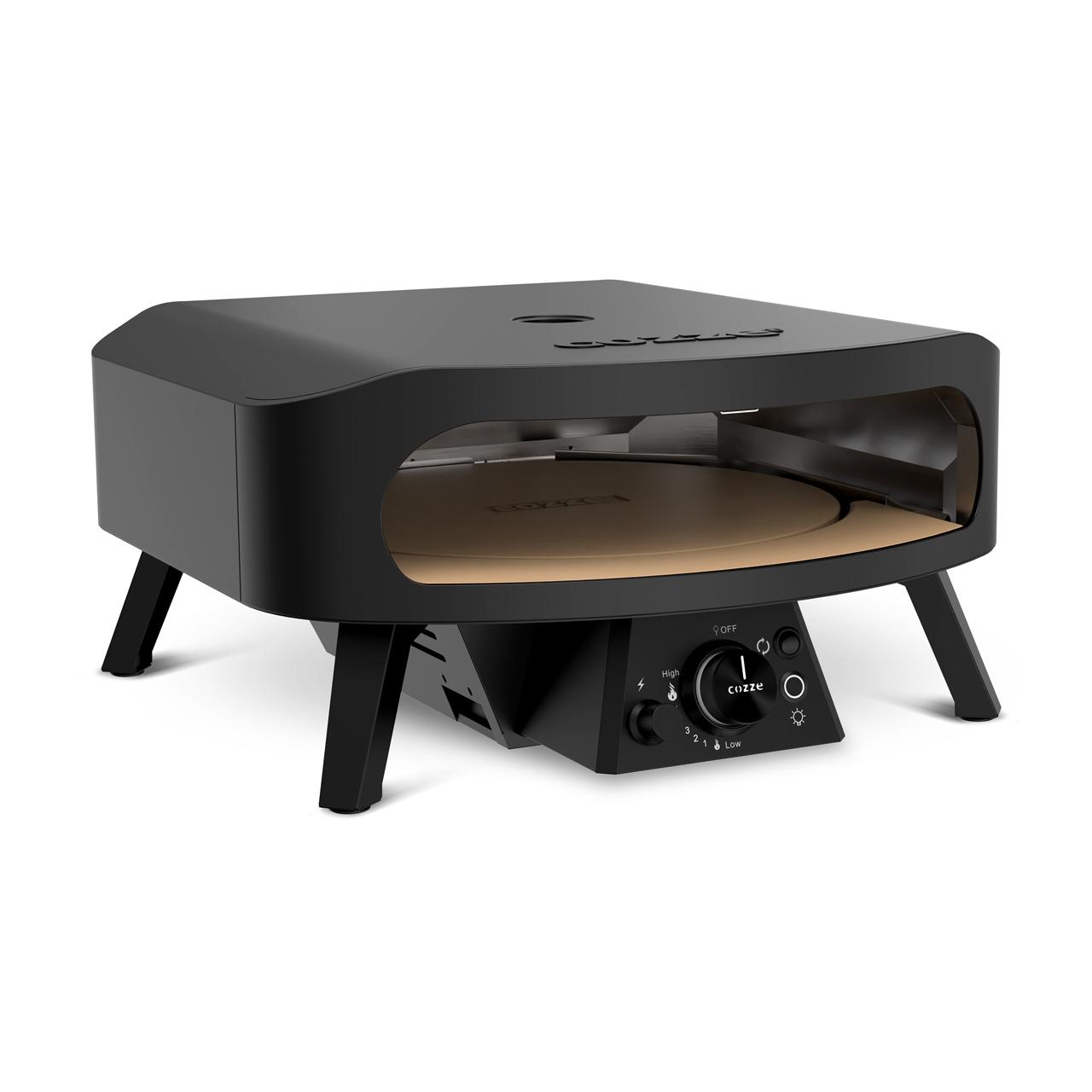 Gas Pizzaofen Cozze 17 Zoll Classic Rotate Black Edition, 50 mBar inkl. drehbarem Pizzastein & Hitzeschild