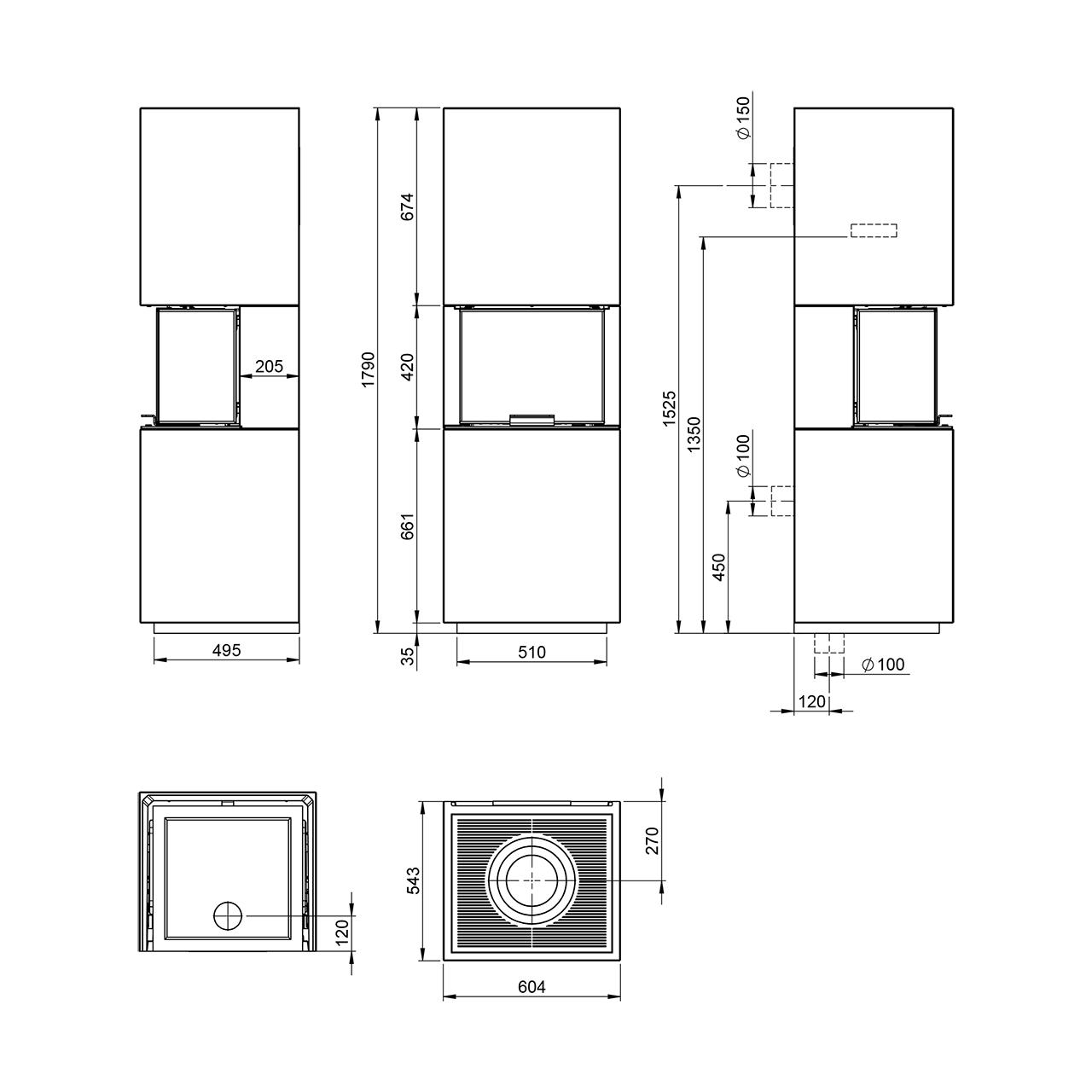 Kaminbausatz Nordpeis Capri IR Super Max Low 6 kW