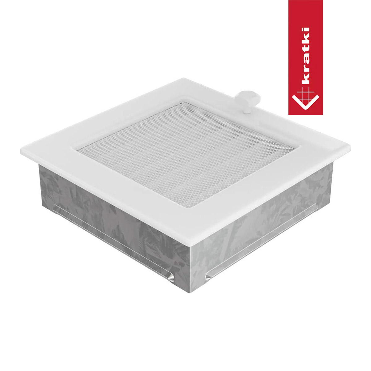 Kratki Warmluftgitter rechteckig - Größe: 17 x 17 cm - Farbe: weiß