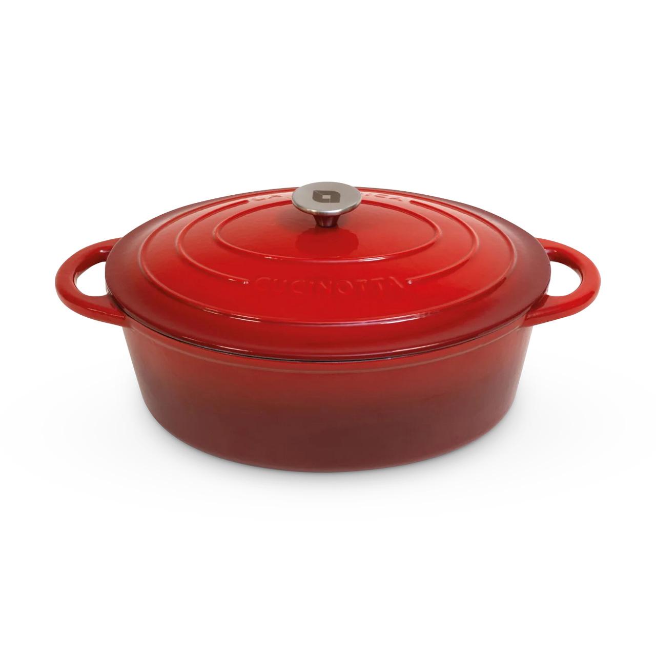 Grillzubehör La Nordica Le Cucinotte Grill- & Kochgeschirr aus emailliertem Gusseisen - Ausführung: Oval Ø 33 cm, 6 Liter
