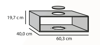 Technik-Box, Breite 60,3 cm, Farbton schwarz, Anschlussöffnungen mittig