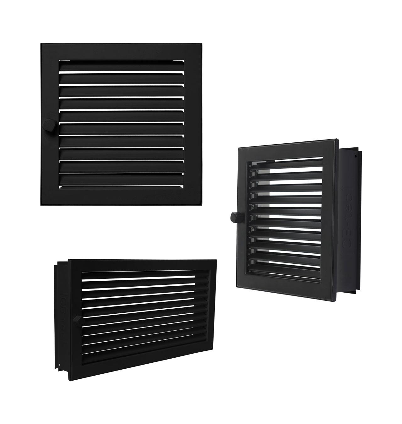 Lüftungsgitter CB-Tec Warmluftgitter putzbündig Schwarz - Ausführung: 45x23 cm