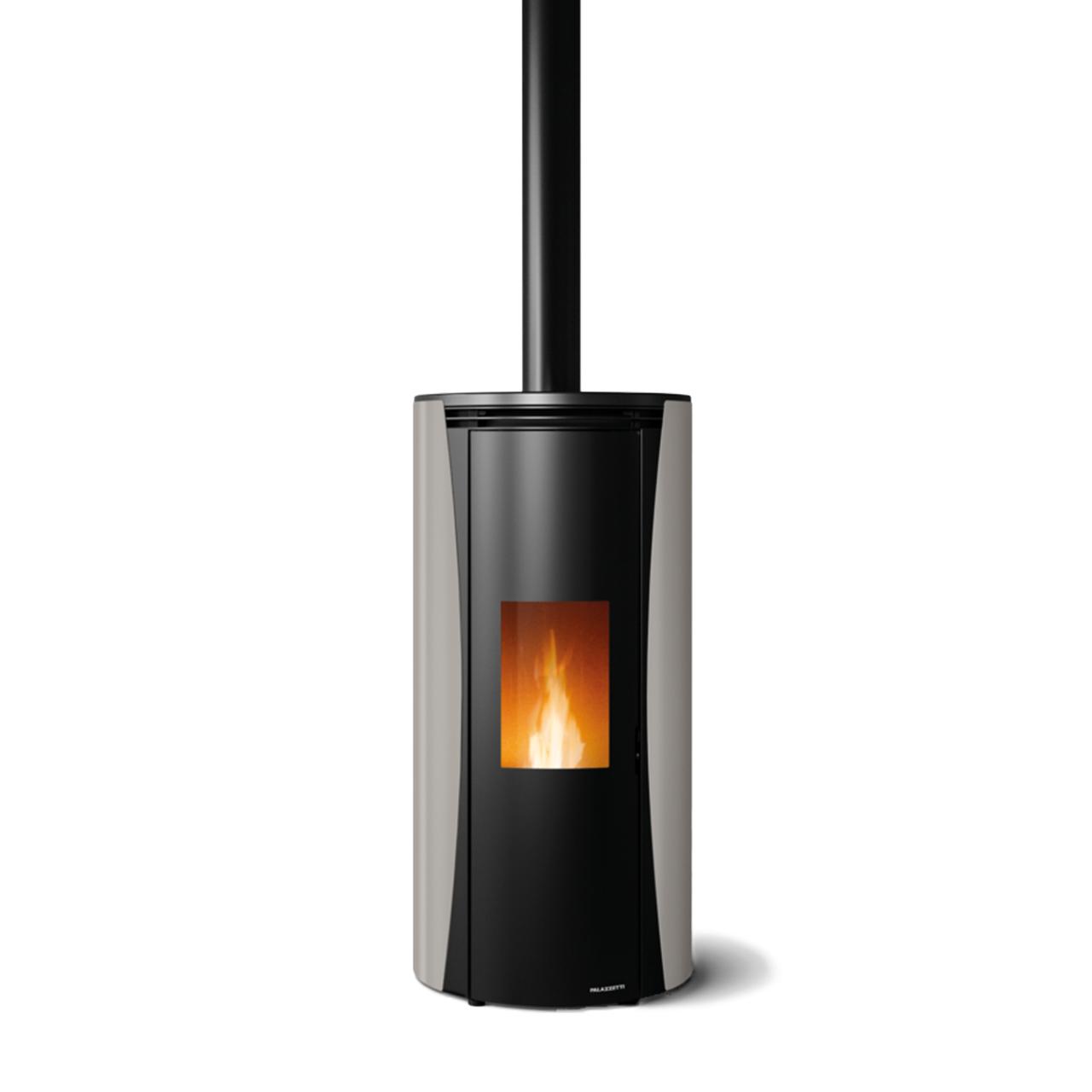Pelletofen Palazzetti Ecofire Vivi TC 6 US, 6 kW - Ausführung: Stahl Taubengrau