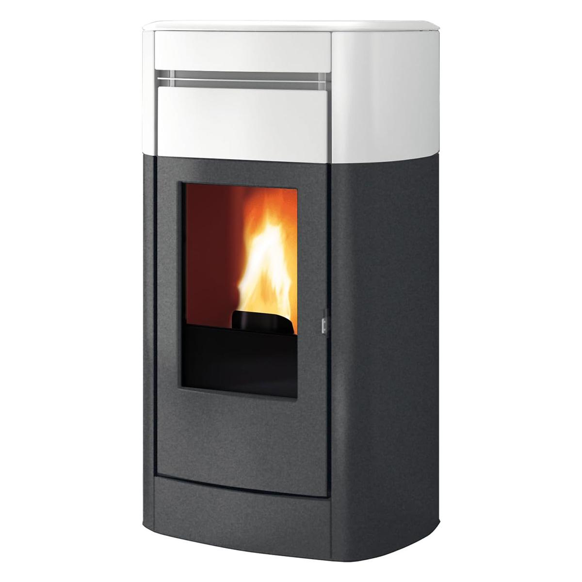 Pelletofen wasserführend Edilkamin Vyda H 23 Evo 22,8 kW - Variante: Keramik Weiß