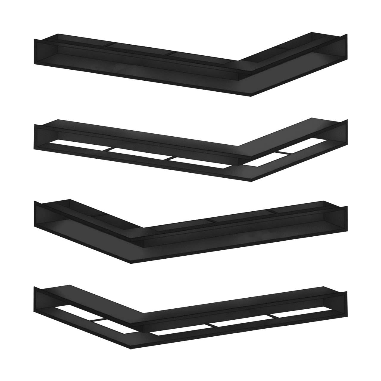 Kaminluftleiste CB-Tec Eckluftleiste ungleichschenklig Schwarz - Ausführung: 44x82 cm, Links, Warmluft