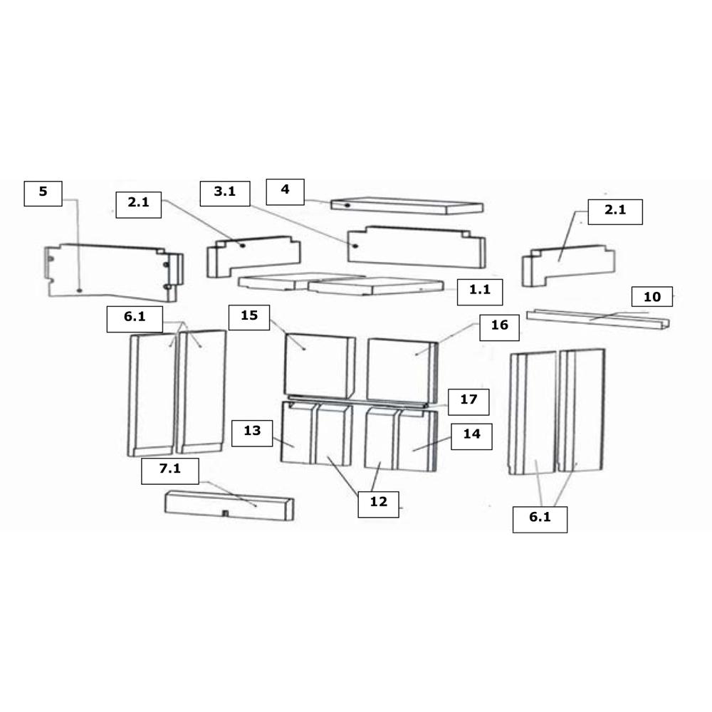 Feuerraumauskleidung Rückstein Oben Links Wamsler Werkstattofen Etna (117169)