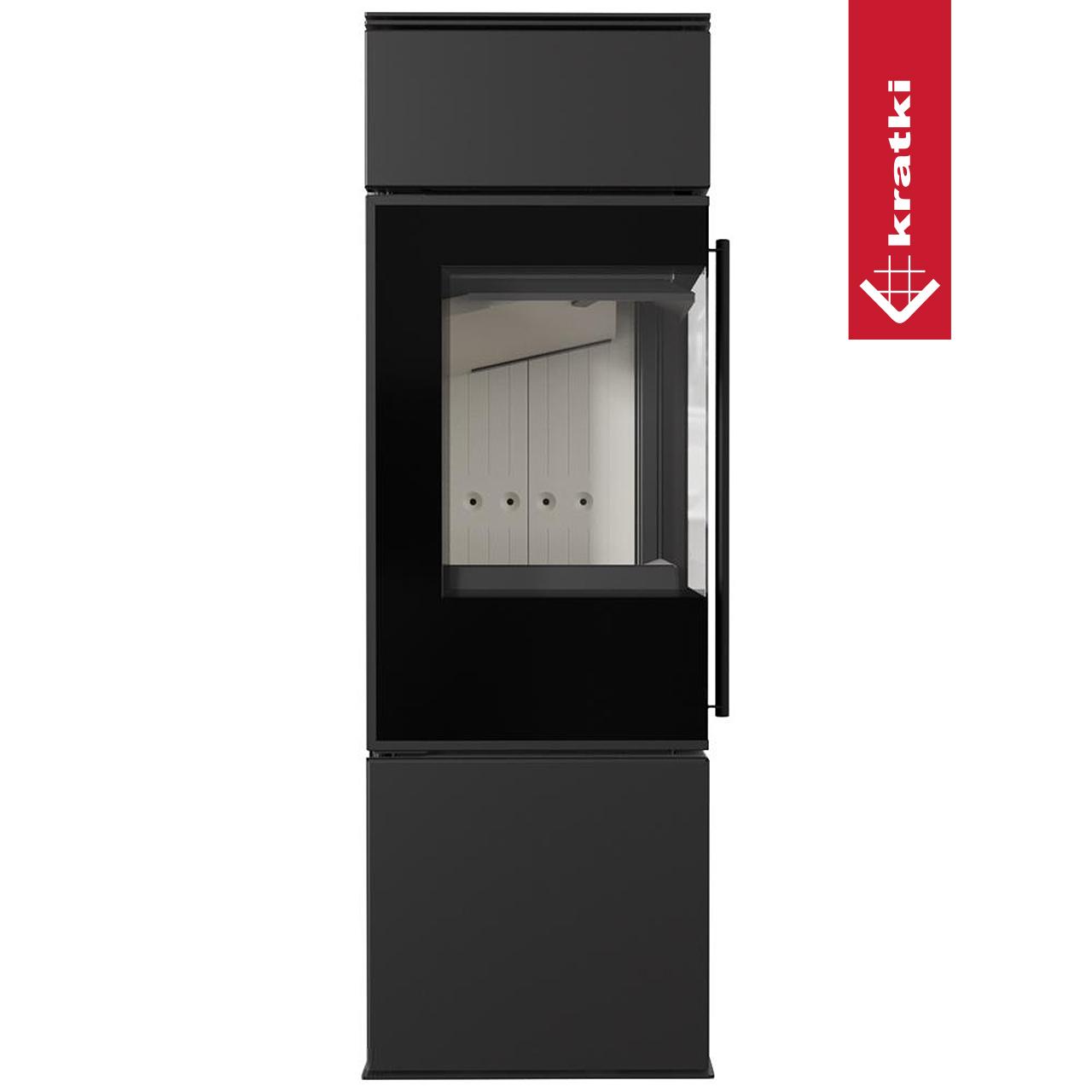 Kaminofen Kratki REN/S 7 kW - Ausführung: Weiß - Version: Ecke links - Tür selbstschließend: ja