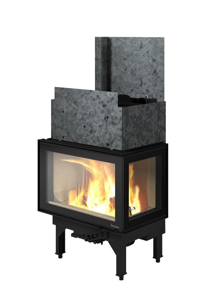 Kamineinsatz Nordpeis N-29A 8,9 kW - Ausführung: Seitenglas Rechts mit Heller Thermotte