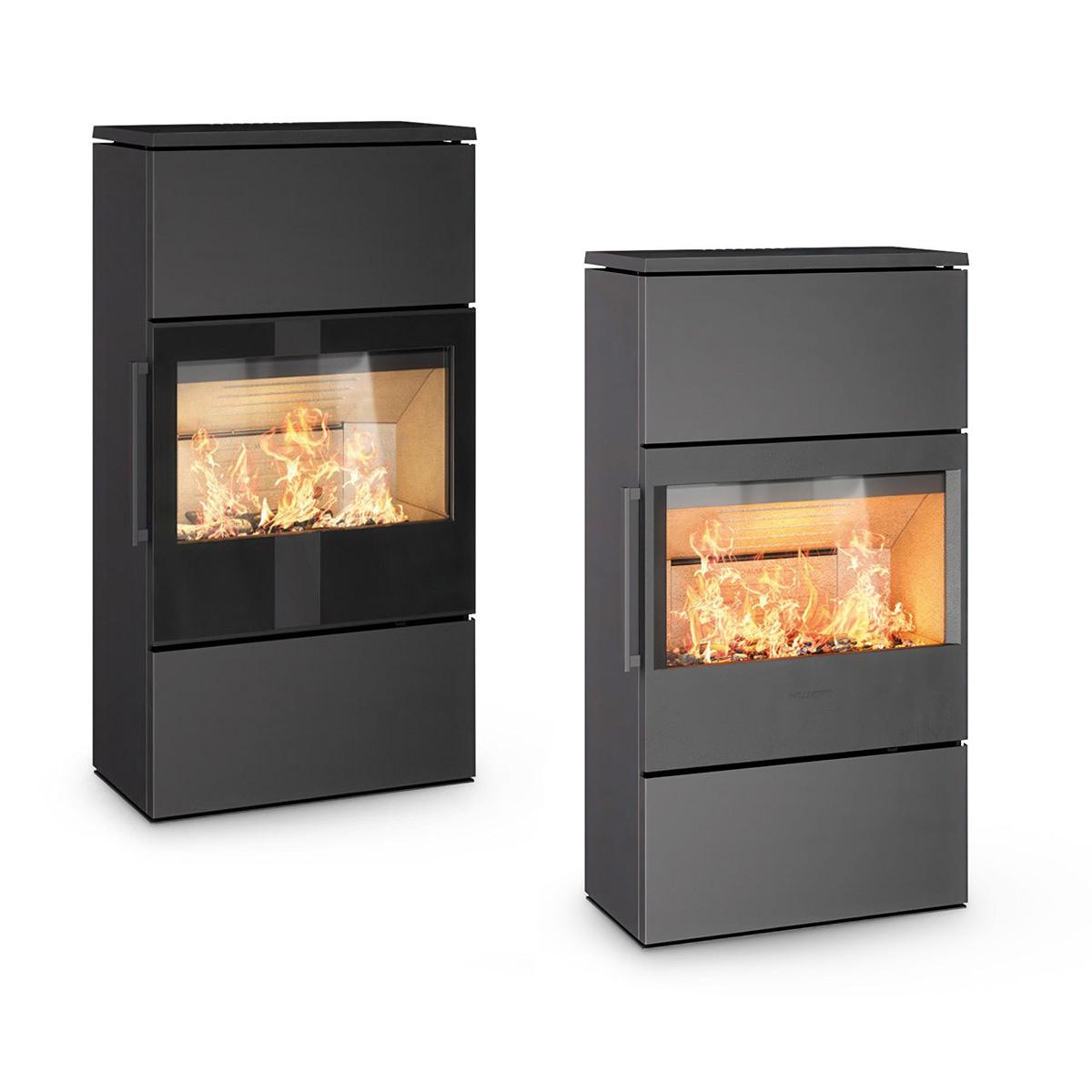 Kaminofen HWAM 5460 SmartControl Stahl 6,1 kW - Ausführung: 5460c schwarz - Rauchrohranschluss: Hinten