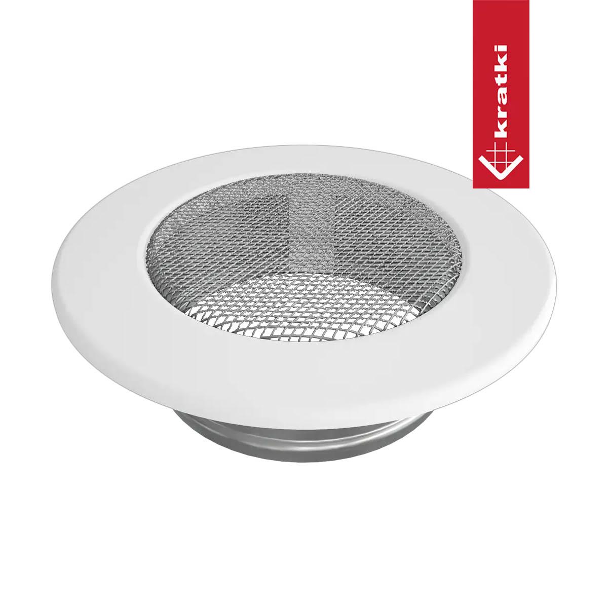 Kratki Kaltluftgitter rund - Durchmesser: 100 mm - Farbe: weiß