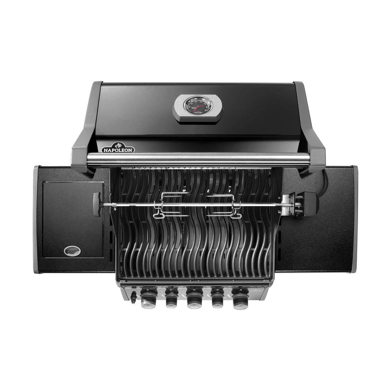 Gasgrill Napoleon Rogue RB425 Schwarz, mit Heck- und Seitenbrenner, inkl. Drehspieß (2026)