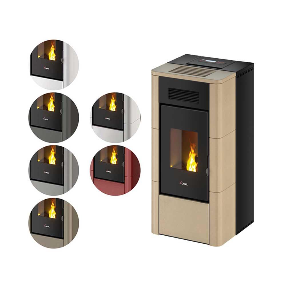 Pelletofen wasserführend Cadel River Idrotech 18 - Ausführung: Keramik, Weiß