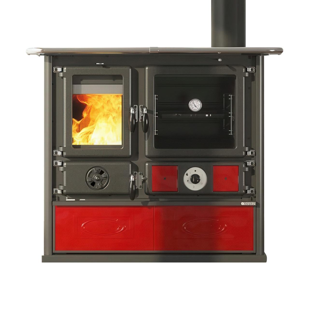 Küchenofen wasserführend La Nordica TermoRosa DSA Lean 12,4 kW - Ausführung: Ceramica Bordeaux