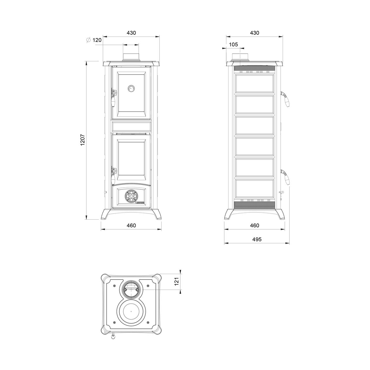 Kaminofen La Nordica Gemma Forno.165 7,3 kW - Ausführung: Naturstein Petra